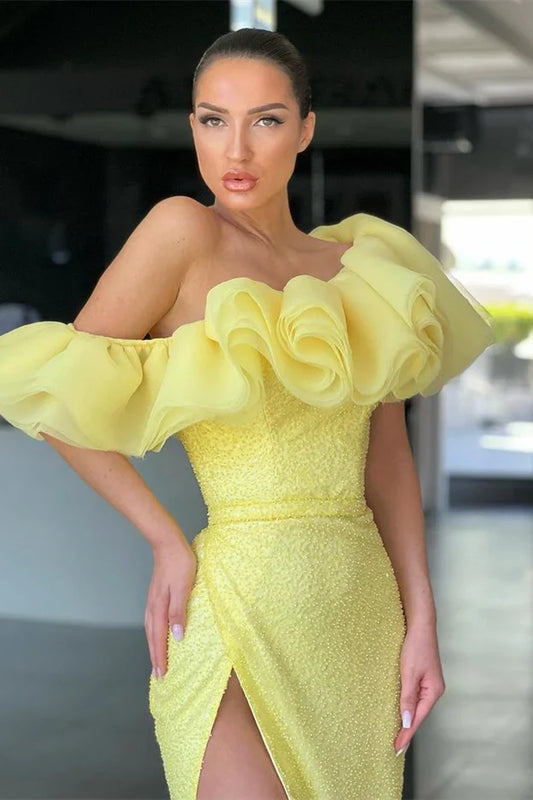 omberprom Off The Shoulder Mermaid Prom Dress Charming Evening Dress With Split Sexy Party Dress