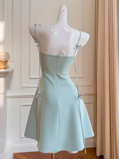 Light Blue Straps A-Line Homecoming Dress Short Party Dress Formal Dress Wholesale