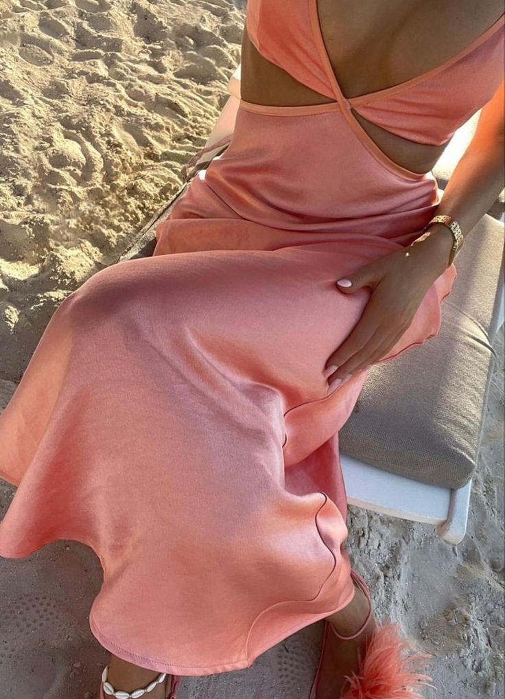 omberprom Charming Sheath Coral Satin Sleeveless Long Prom Dress Simple Evening Party Dress Sexy Fashion Formal Dress