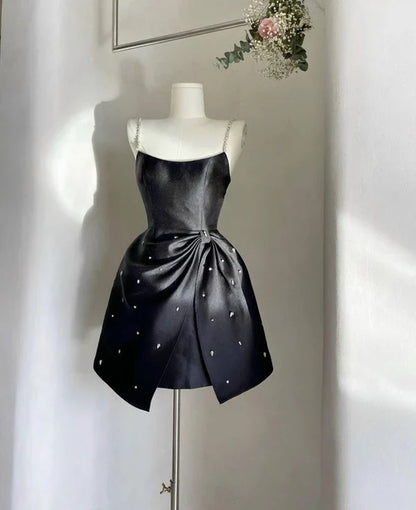 omberprom Chic Straps Beading Short Party Dress Mini Homecoming Dress Lovely Graduation Dress