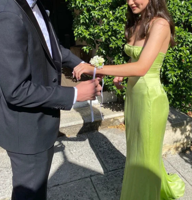Green Spaghetti Straps Mermaid Long Prom Dress Sexy Party Dress Wholesale