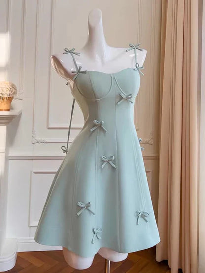Light Blue Straps A-Line Homecoming Dress Short Party Dress Formal Dress Wholesale