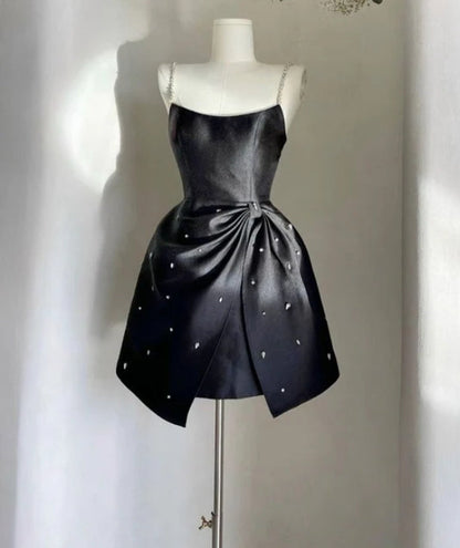 omberprom Chic Straps Beading Short Party Dress Mini Homecoming Dress Lovely Graduation Dress