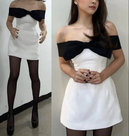 Sweet Off Shoulder Satin Bodycon Homecoming Dress Off Shoulder Party Dress Wholesale