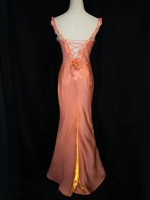 omberprom Dark Red Vintage Floral V-neck Evening Gown Mermaid Long Party Dress With Flowers Wholesale