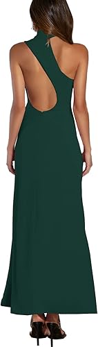 Women's Halter Neck One Shoulder Wedding Guest Dress Summer Slit Asymmetrical Cutout Cocktail Party Maxi Dresses Wholesale