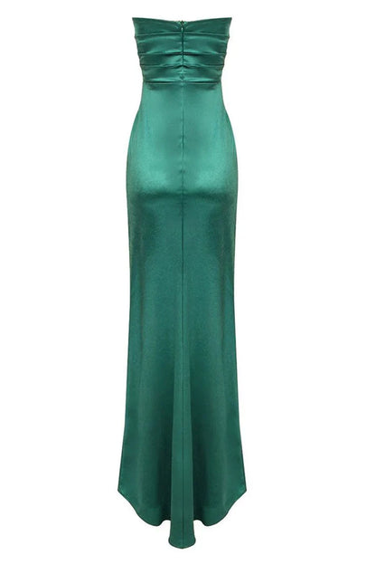 omberprom Green Sweetheart Strapless Long Prom Dress with High Slit Sexy Evening Dress Party Wear Wholesale