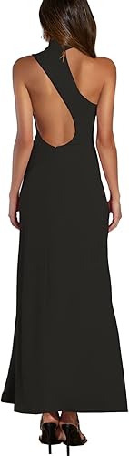 Women's Halter Neck One Shoulder Wedding Guest Dress Summer Slit Asymmetrical Cutout Cocktail Party Maxi Dresses Wholesale
