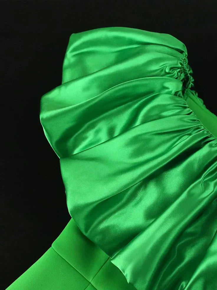 Green Off-The-Shoulder Mermaid Long Prom Dress Wedding Guest Dress Elegant Evening Dress Wholesale