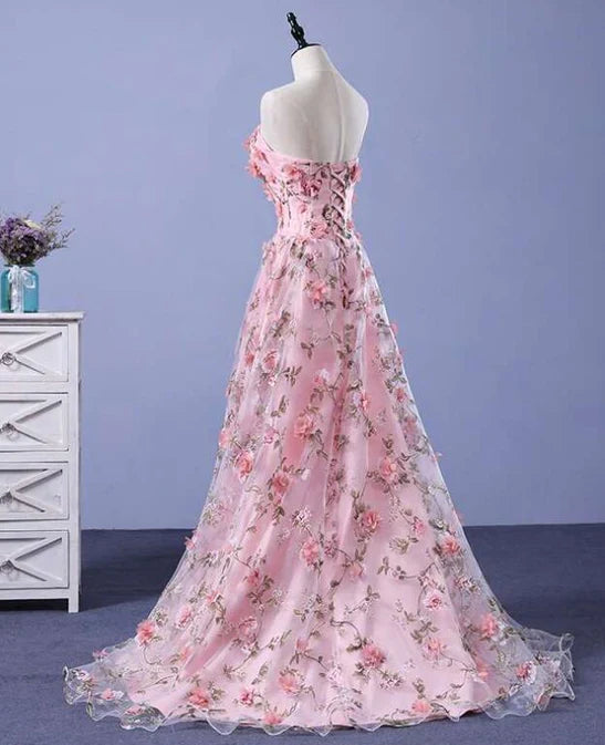 omberprom Long A-line Flowers Evening Dress Party Dress Prom Dress Off Shoulder Floor Length Wholesale