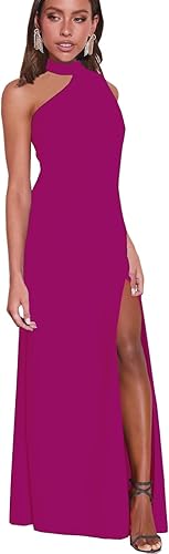 Women's Halter Neck One Shoulder Wedding Guest Dress Summer Slit Asymmetrical Cutout Cocktail Party Maxi Dresses Wholesale