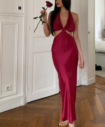 Halter Backless Wedding Guest Dress Party Dress Charming Evening Dress Wholesale