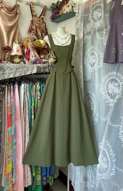 Fashion Sage Green Sleeveless Satin A Line Backless Evening Dress Party Gown
