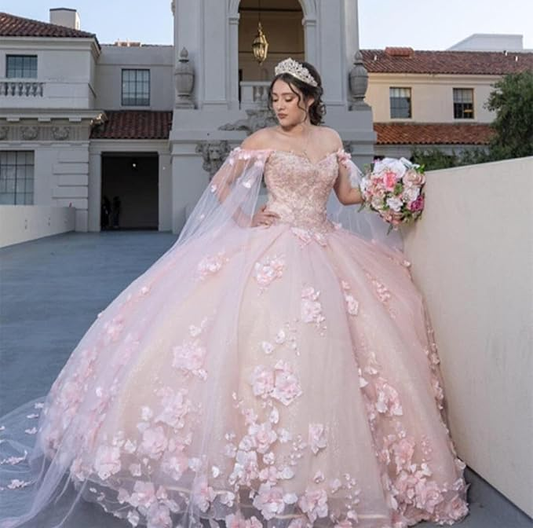 Elegant Pink Wedding dress Evening Dress, Pink Ball Gown C1851