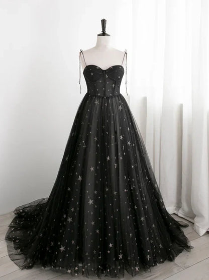 omberprom Sweetheart Tulle Straps Long Formal Dress Evening Party Dress A Line Prom Dress Wholesale