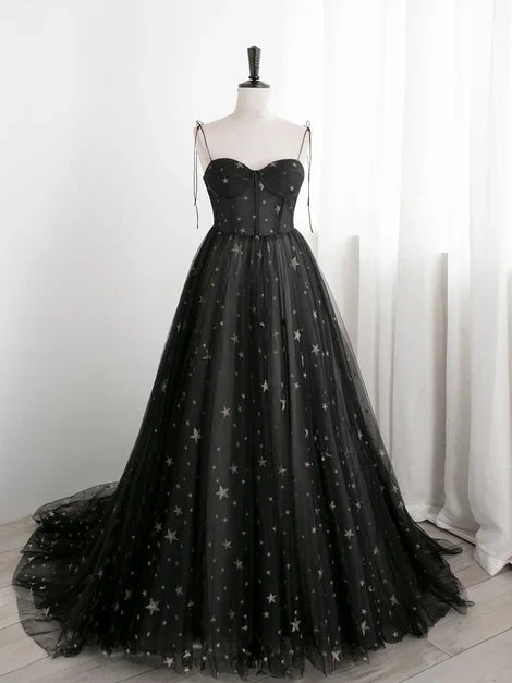 omberprom Sweetheart Tulle Straps Long Formal Dress Evening Party Dress A Line Prom Dress Wholesale