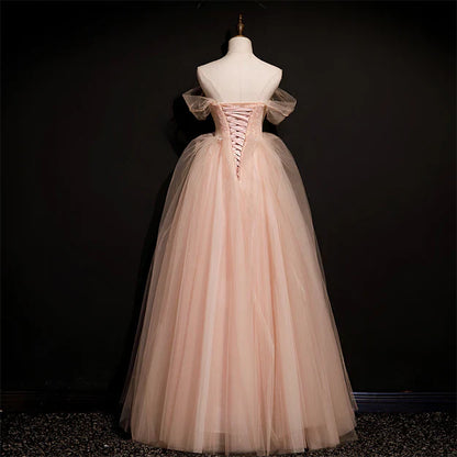 omberprom Off Shoulder Tulle Long Party Dresses A-line Formal Dresses Prom Dress Elegant Wholesale