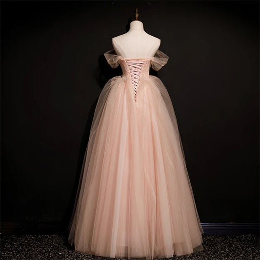 omberprom Off Shoulder Tulle Long Party Dresses A-line Formal Dresses Prom Dress Elegant Wholesale