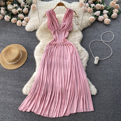 Cute A line V neckline Summer Holiday Bohemian Dress Women Dress P152