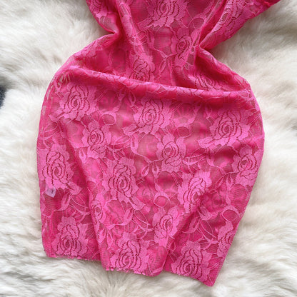 Dopamine pure desire hot girl style suspender dress mesh lace V-neck design tight hip skirt R2285