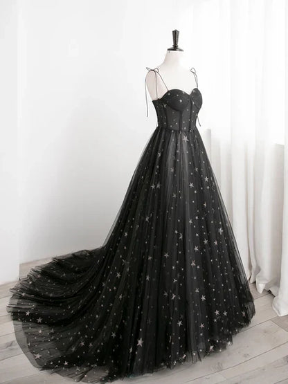omberprom Sweetheart Tulle Straps Long Formal Dress Evening Party Dress A Line Prom Dress Wholesale