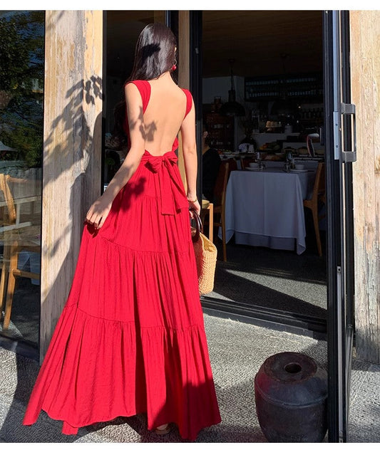 A Line Red Long Stunning Evening Gown Party Prom Dress       S7294