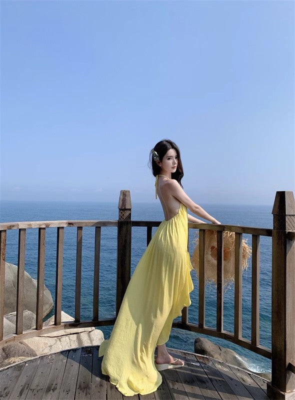 A Line Yellow Long Stunning Evening Gown Party Prom Dress       S7295
