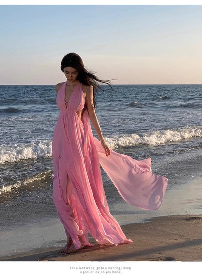 A Line Pink Long Stunning Evening Gown Party Prom Dress       S7307