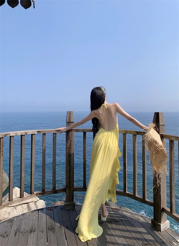 A Line Yellow Long Stunning Evening Gown Party Prom Dress       S7295