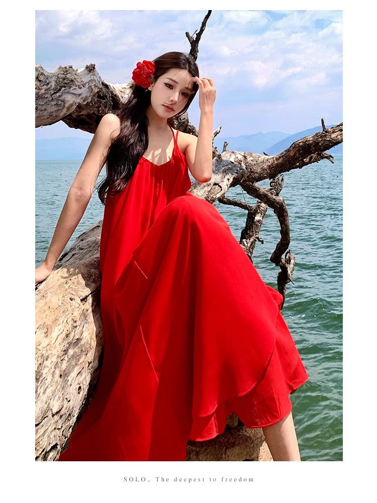 A Line Red Long Stunning Evening Gown Party Prom Dress       S7292