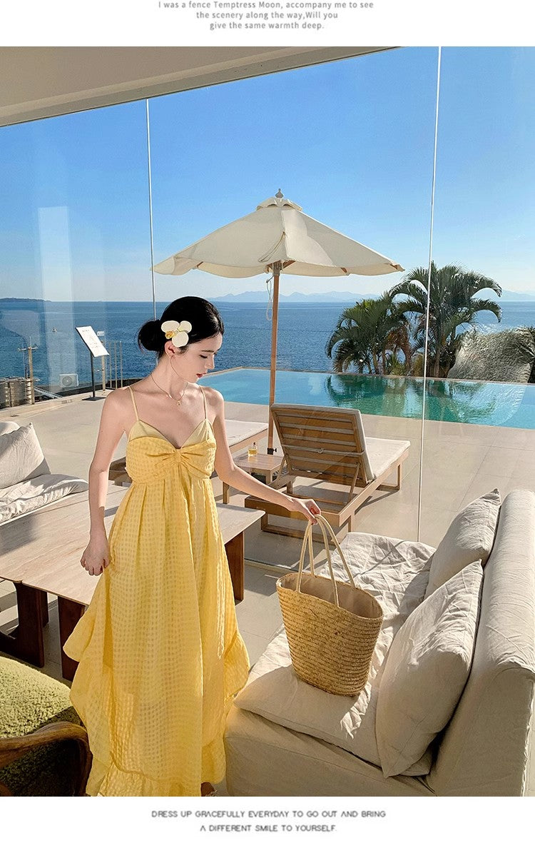 A Line Yellow Long Stunning Evening Gown Party Prom Dress       S7296
