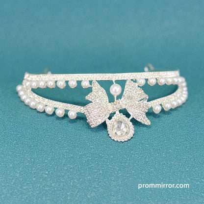 Princess Pearl Bowknot Queen Birthday Crown