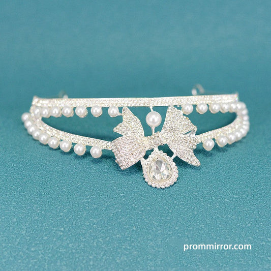 Princess Pearl Bowknot Queen Birthday Crown