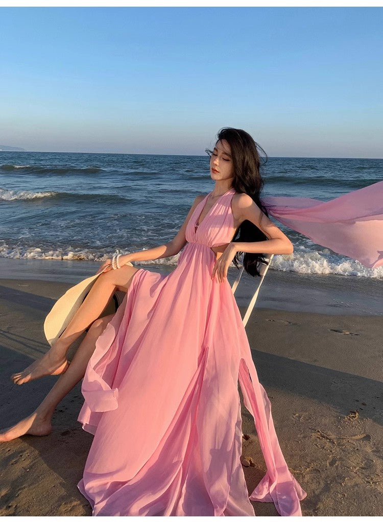 A Line Pink Long Stunning Evening Gown Party Prom Dress       S7307