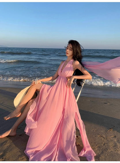 A Line Pink Long Stunning Evening Gown Party Prom Dress       S7307