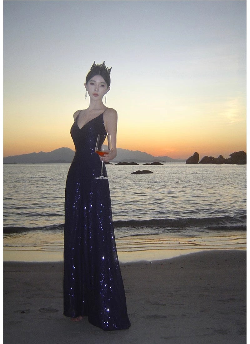 A Line Royal Blue Long Stunning Evening Gown Party Prom Dress       S7268