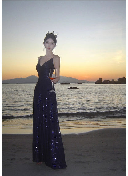 A Line Royal Blue Long Stunning Evening Gown Party Prom Dress       S7268