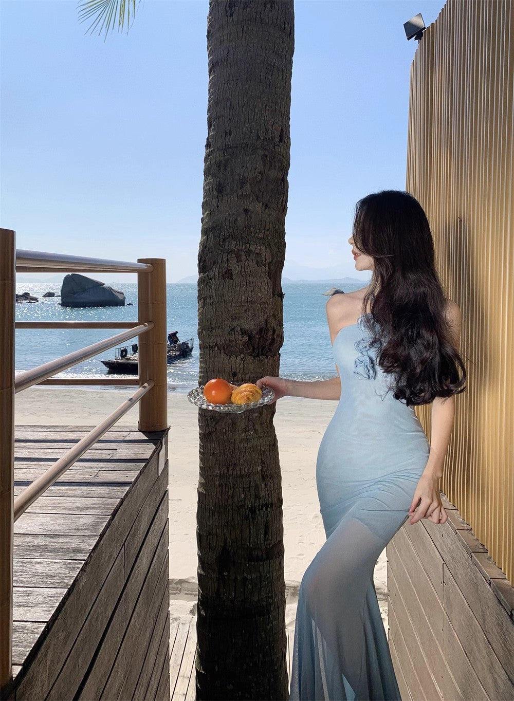 Fishtail Blue Long Stunning Evening Gown Party Prom Dress       S7266