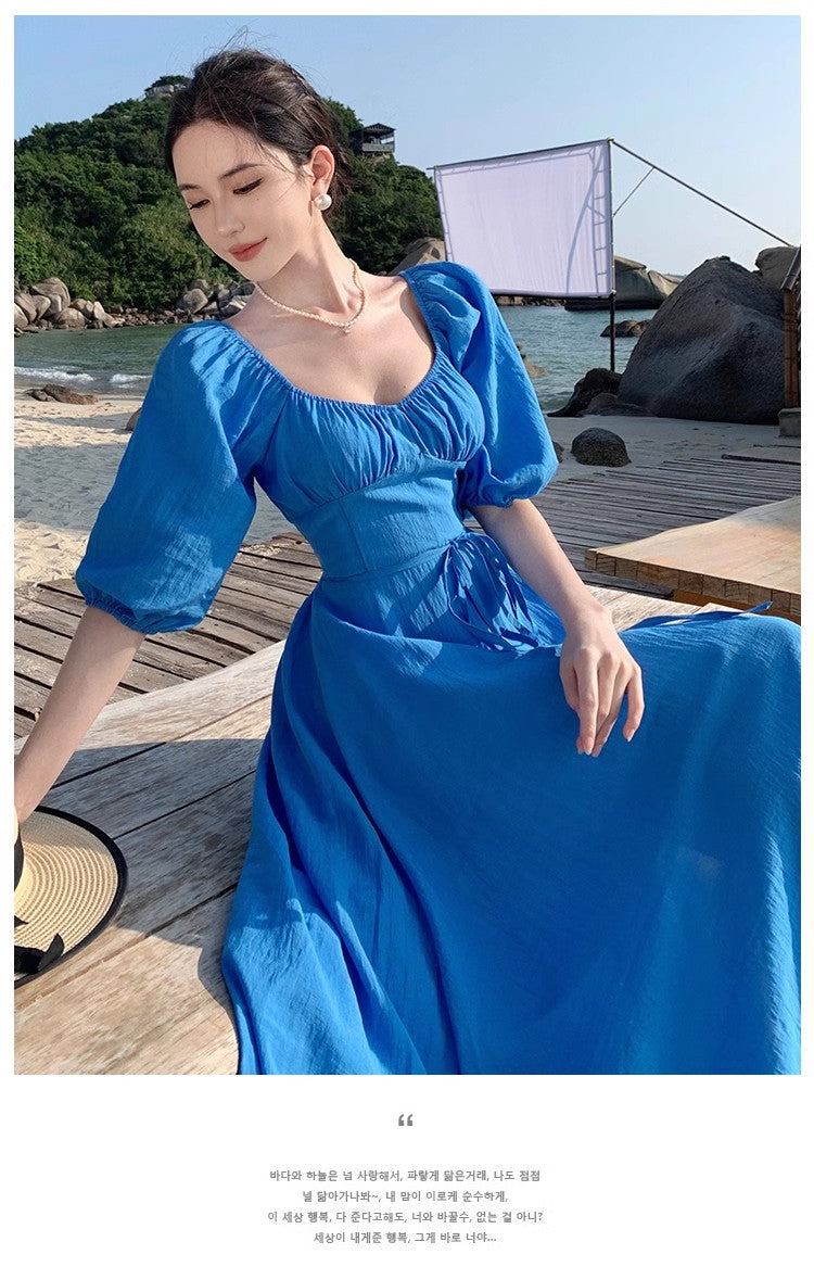 A Line Blue Long Stunning Evening Gown Party Prom Dress       S7277