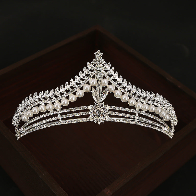Sparkle Pearl Diamonds Sweet 16 Birthday Crown Prom Queen Crown