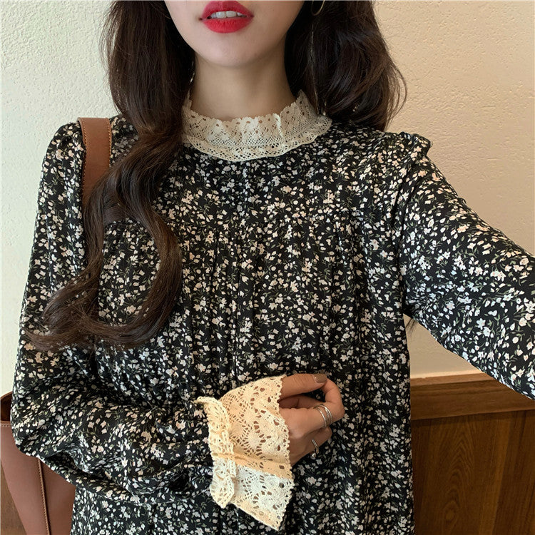 2025 new floral plus velvet dress bottoming skirt loose long skirt long skirt R1483
