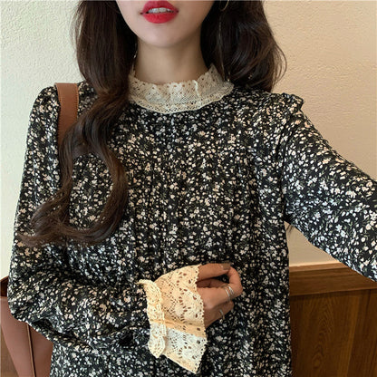 2025 new floral plus velvet dress bottoming skirt loose long skirt long skirt R1483