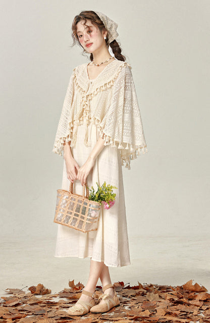 Daily Chinese style Han element dress with shawl outfit suit for women R1958