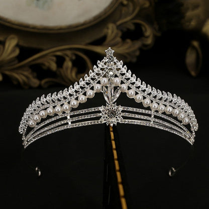 Sparkle Pearl Diamonds Sweet 16 Birthday Crown Prom Queen Crown