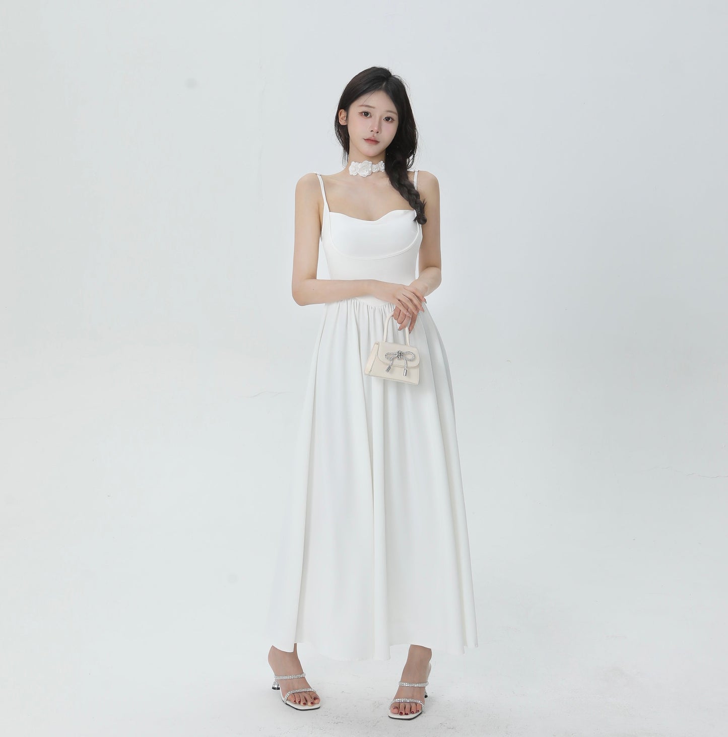 New Fashion Starry Sky Blue Spaghetti Strap Dress Elegant Banquet Dress TP2882