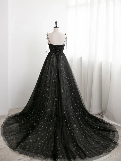 omberprom Sweetheart Tulle Straps Long Formal Dress Evening Party Dress A Line Prom Dress Wholesale