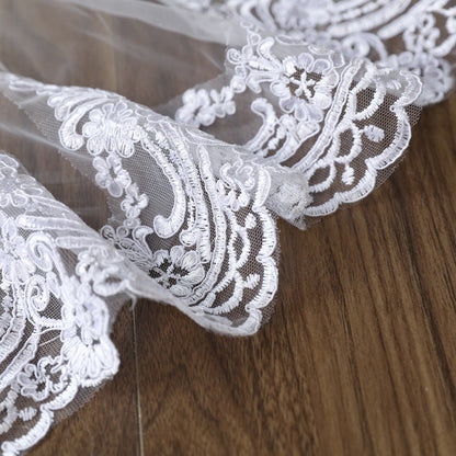 3M White Lace Tulle Wedding Veil
