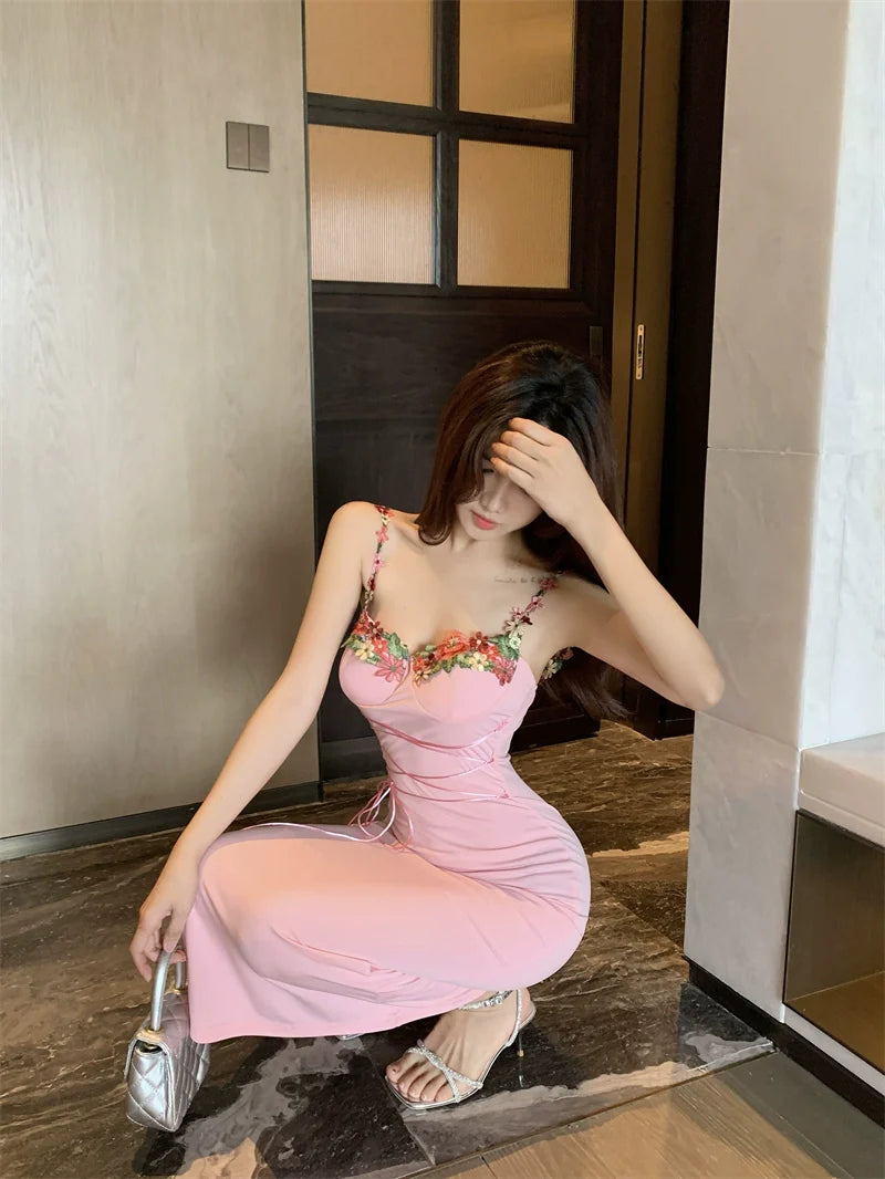 beautiful pink dress birthday dress long mermaid party dress      S5880