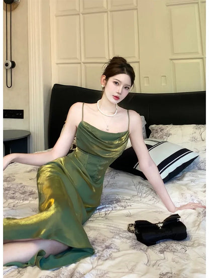 Green suspender dress luxury birthday dress       S6142
