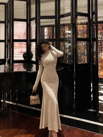 Mermaid long-sleeved dress for women new style long party dress     S5634